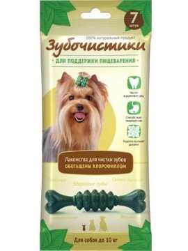 картинка Зубочистики «Мятные» с хлорофиллом для собак мелких пород - 7шт от ЗОО-магазина К-9
