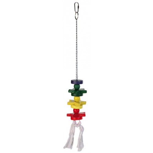 картинка Разноцветная деревянная игрушка для птиц от ЗОО-магазина К-9