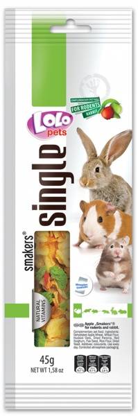 картинка LoLo pets Smakers для грызунов и кроликов с яблоком WEEKEND STYLE от ЗОО-магазина К-9