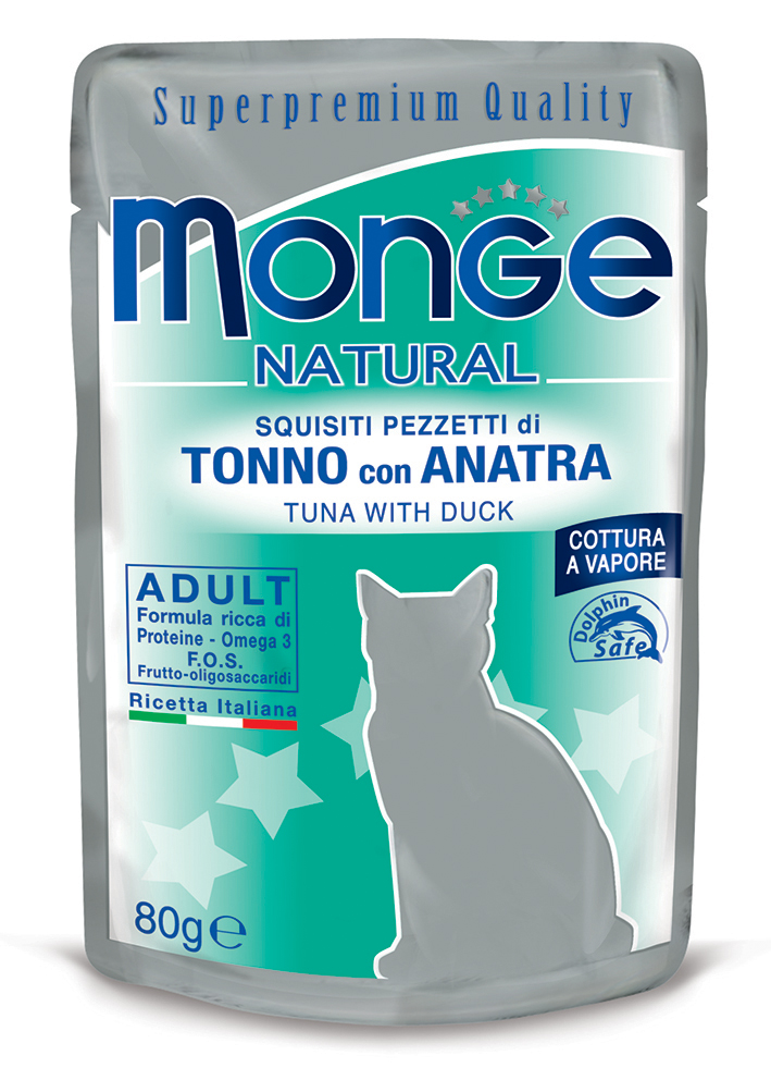 картинка Monge Cat Natural в паучах тунец с уткой от ЗОО-магазина К-9