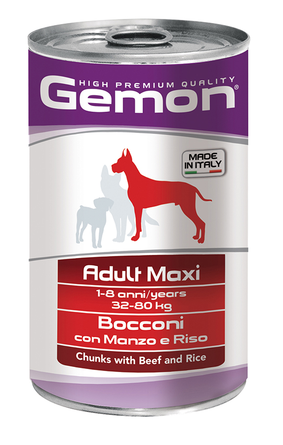 картинка Gemon Dog Maxi Adult кусочки говядины с рисом для собак крупных пород от ЗОО-магазина К-9