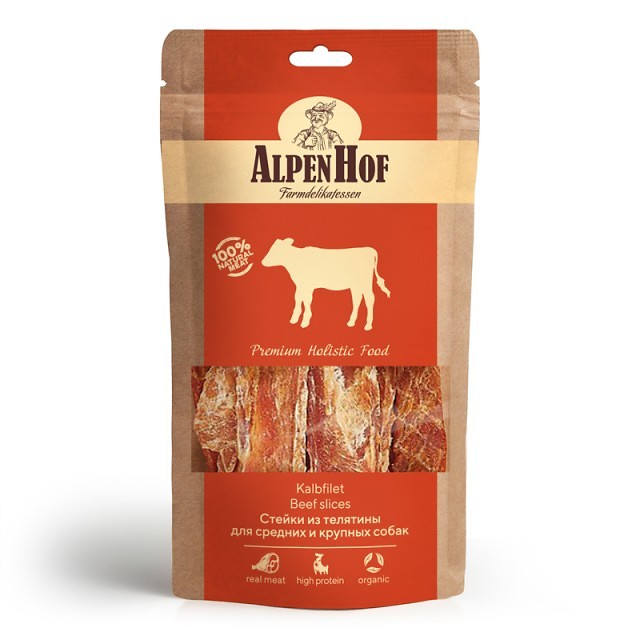 картинка AlpenHof Стейки из телятины для средних и крупных собак от ЗОО-магазина К-9
