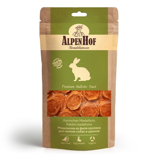 картинка AlpenHof Медальоны из филе кролика для мелких собак и щенков от ЗОО-магазина К-9
