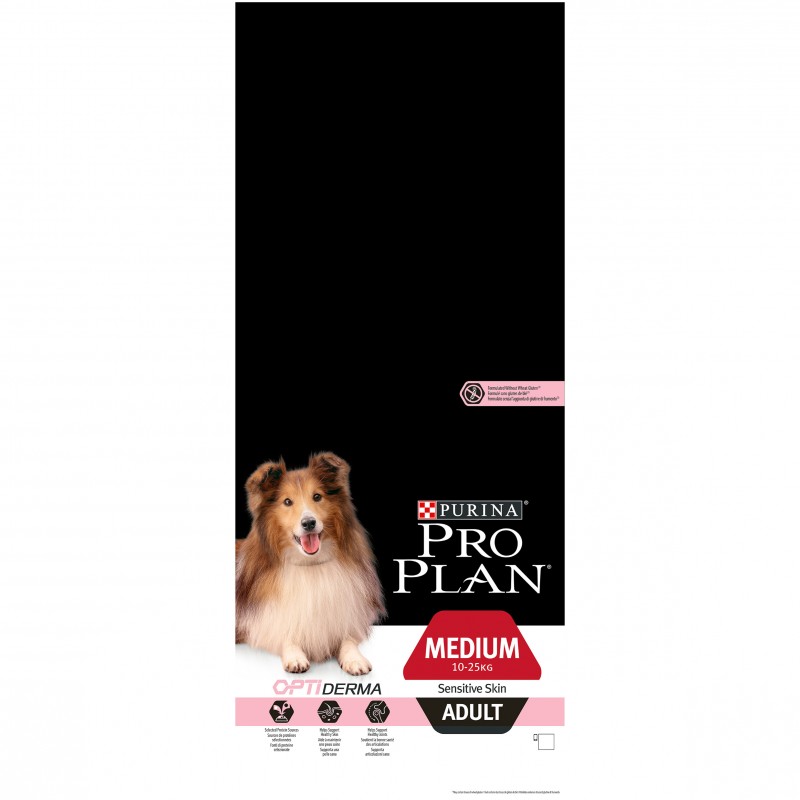 картинка Purina Pro Plan для взрослых собак средних пород с чувствительной кожей, лосось с рисом от ЗОО-магазина К-9