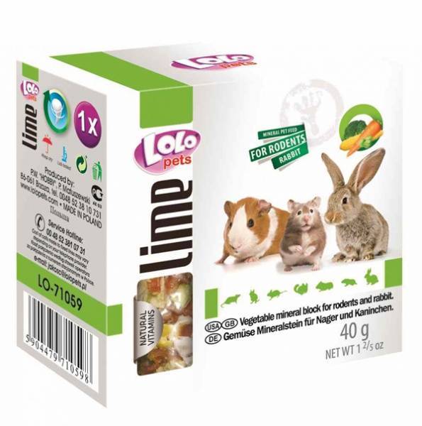 картинка LoLo pets Минеральный камень для грызунов и кроликов с овощами от ЗОО-магазина К-9