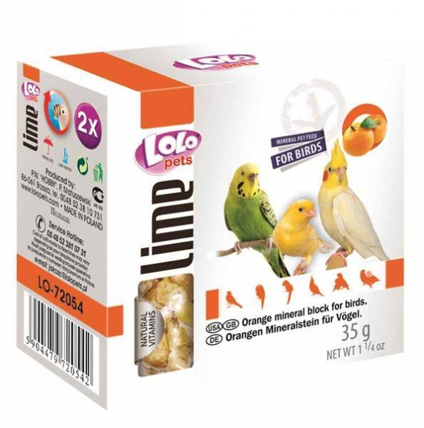 картинка LoLo pets Минеральный камень для птиц с апельcином от ЗОО-магазина К-9