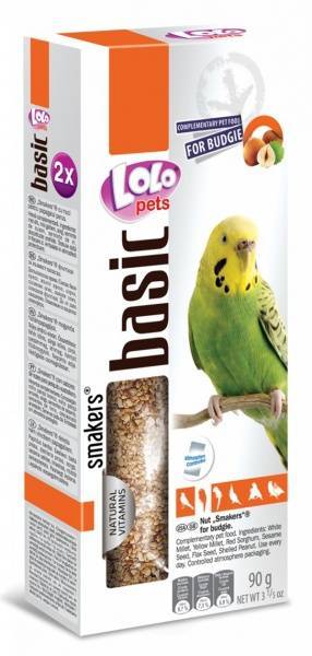 картинка LoLo pets Smakers для волнистых попугаев с орехами от ЗОО-магазина К-9