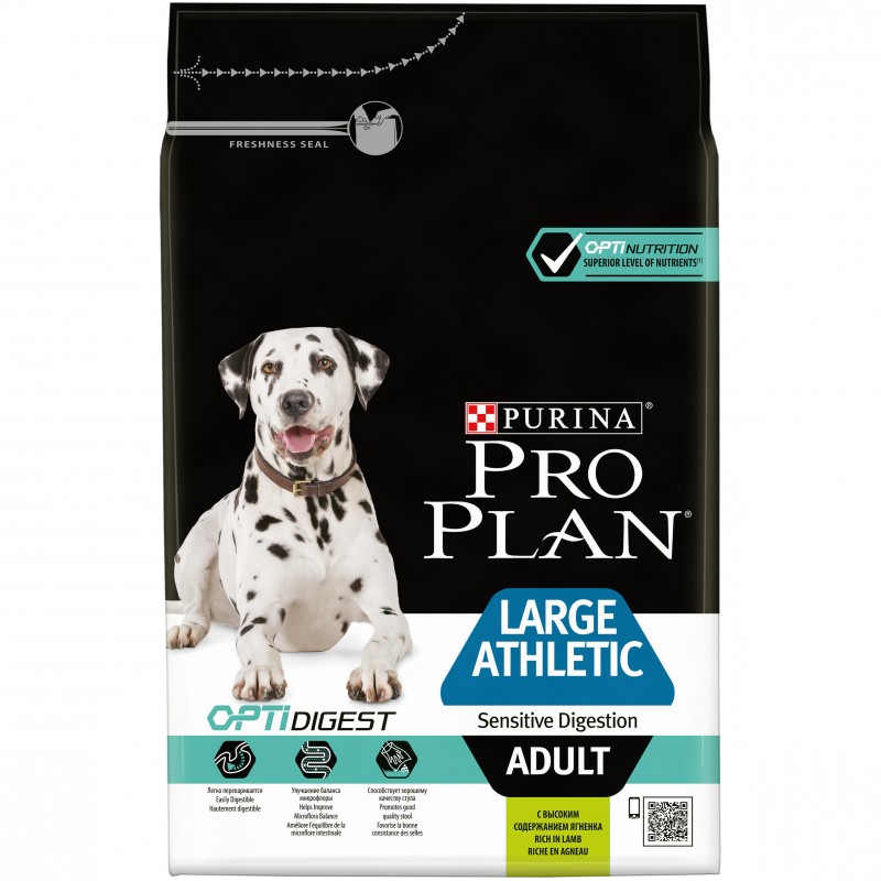 картинка Purina Pro Plan для собак крупных пород с атлетическим телосложением с чувствительным пищеварением, ягнёнок от ЗОО-магазина К-9