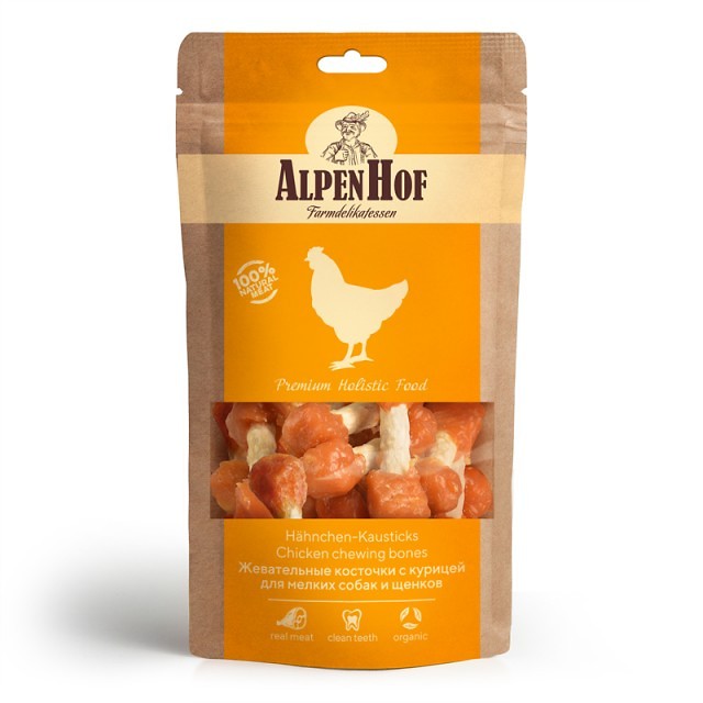картинка AlpenHof Жевательные косточки с курицей для мелких собак и щенков от ЗОО-магазина К-9