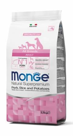 картинка MONGE All Breeds Adult Pork от ЗОО-магазина К-9