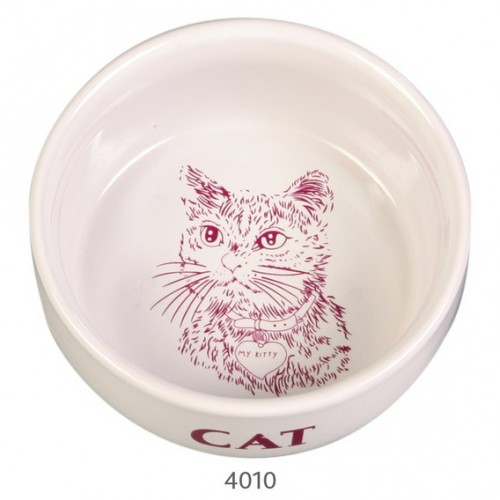 картинка Миска  керамическая с рисунком, для кошек от ЗОО-магазина К-9