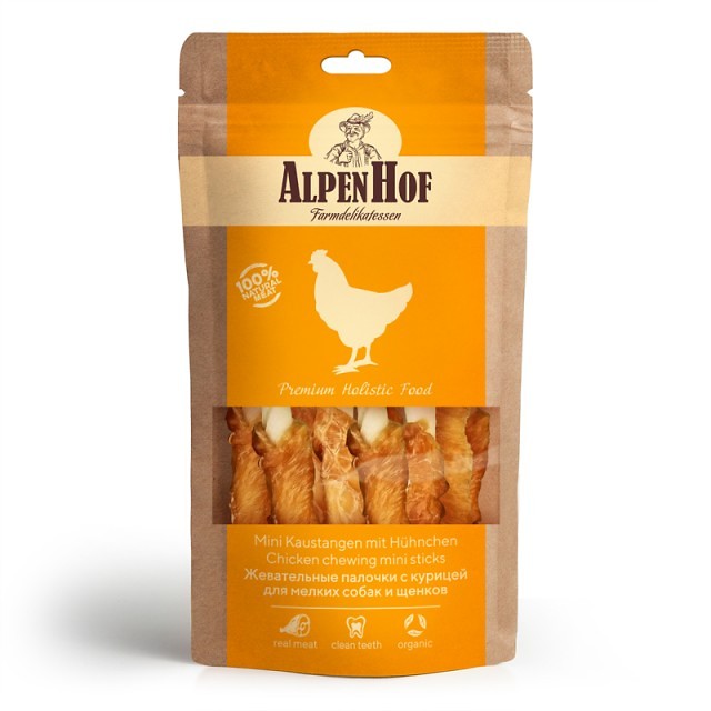картинка AlpenHof Жевательные палочки с курицей для мелких собак и щенков от ЗОО-магазина К-9