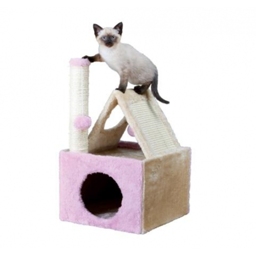 картинка Игровая площадка-трансформер Iva, домик для сна, столбик из высокачественного сизаля,  с игрушкой. от ЗОО-магазина К-9