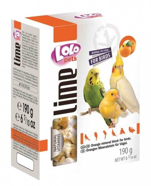 картинка LoLo pets Минеральный камень для декоративных птиц с апельсином XL от ЗОО-магазина К-9
