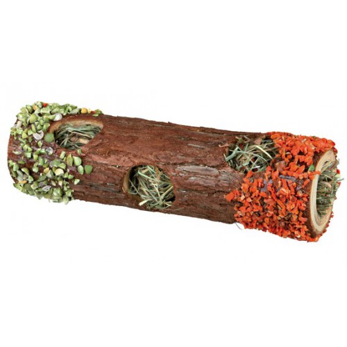 картинка Деревянный туннель с сеном, для хомяков и мышек. С морковью и горохом. от ЗОО-магазина К-9