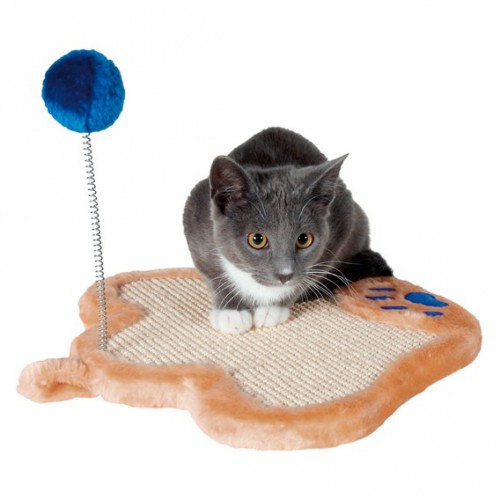 картинка Когтеточка для кошек, с игрушкой на пружине, Основание из натурального сизаля от ЗОО-магазина К-9