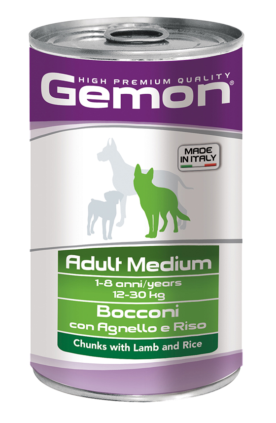 картинка Gemon Dog Medium Adult кусочки ягненка с рисом для собак средних пород от ЗОО-магазина К-9