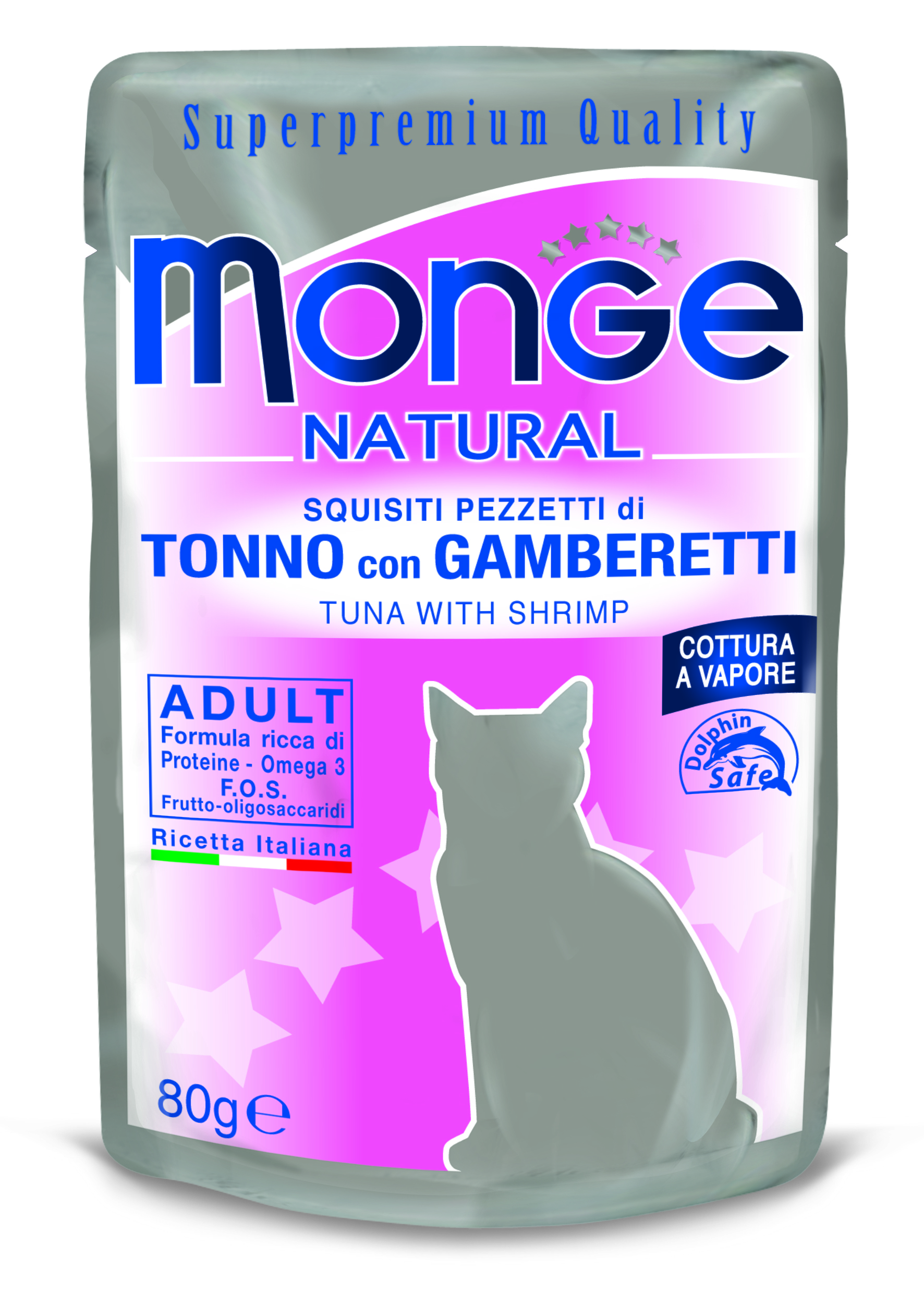 картинка Monge Cat Natural в паучах тунец с креветками в желе от ЗОО-магазина К-9